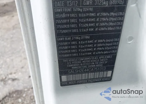 2012 Land Rover Range Rover Sport Supercharged from USA, damaged, VIN SALSH2E44CA751313